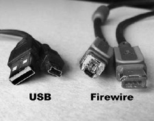 USB and FireWire cables