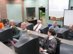 Civic leaders learn to blog in Northfield, Minn., during a February 2005 training session.